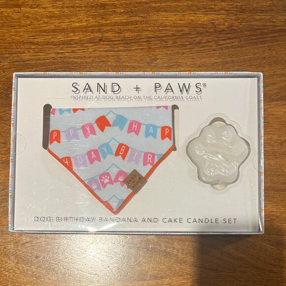 BOGO NIB Sand & Paws Dog Birthday Bundle (Bandana & Candle) - Picture 2 of 5